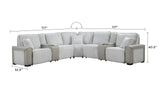Power Reclining Modern Corduroy Sectional Sofa With Console - Omega Lifestyles