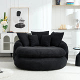 Oversized Chenille Memory Foam Bean Bag Sofa With Pillows - Omega Lifestyles