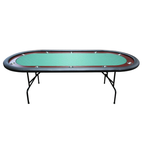 Foldable Modern Wood Racetrack Poker Table With Cup Holders - Omega Lifestyles