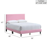 Full Upholstered Pink Adjustable Headboard Bed Frame Full - Omega Lifestyles