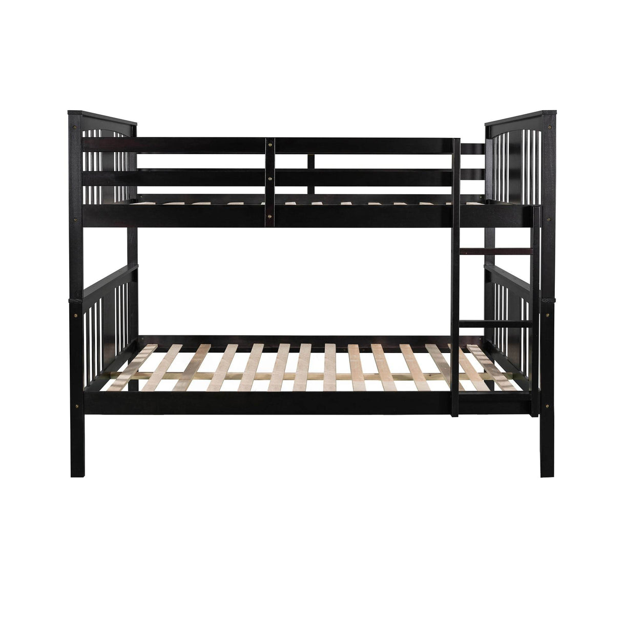 Full Over Full Solid Wood Espresso Bunk Bed - Omega Lifestyles