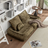 Adjustable Velvet Upholstered Floor Sofa With Massage Pillow - Omega Lifestyles