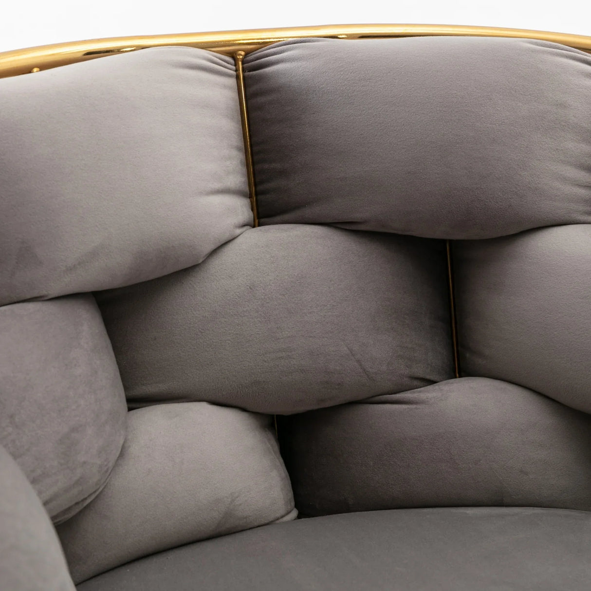 Modern Gray Velvet Accent Chair With Gold Legs - Omega Lifestyles