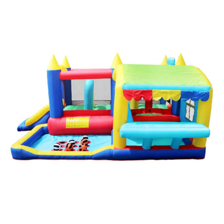 7-in-1 Inflatable Bounce House With Ball Pit Obstacles - Omega Lifestyles