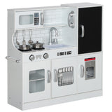 Kids White MDF Play Kitchen Set With Accessories