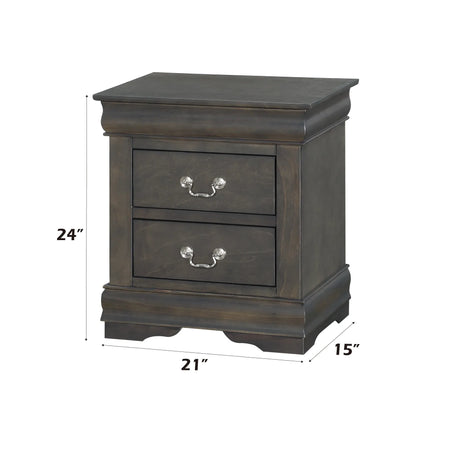 Dark Gray Synthetic Wood Modern Storage Nightstand - Omega Lifestyles