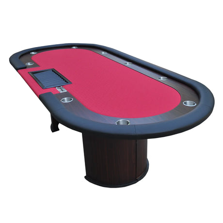 Modern 96-Inch Wood Poker Table With Cup Holders - Omega Lifestyles