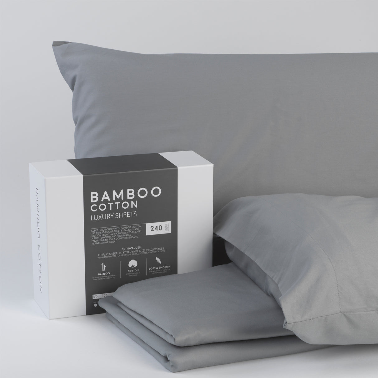 Soft Bamboo Cotton 240 Thread Count King Sheet Set