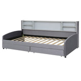 Twin Velvet Upholstered Platform Bed With Storage Drawers - Omega Lifestyles