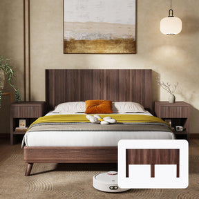 Modern Farmhouse Walnut Solid Wood King Headboard - Omega Lifestyles