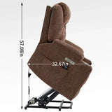 Chenille Power Lift Recliner Chair With Massage Lumbar Heat - Omega Lifestyles