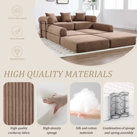 Convertible Folding Corduroy Memory Foam Sofa Bed - Omega Lifestyles