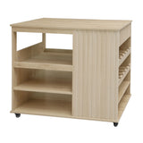 Rolling Kitchen Island Cart With Wine Rack Drawer - Omega Lifestyles