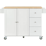 Rolling Mobile Kitchen Island With Solid Wood Top And Storage Cabinet - Omega Lifestyles