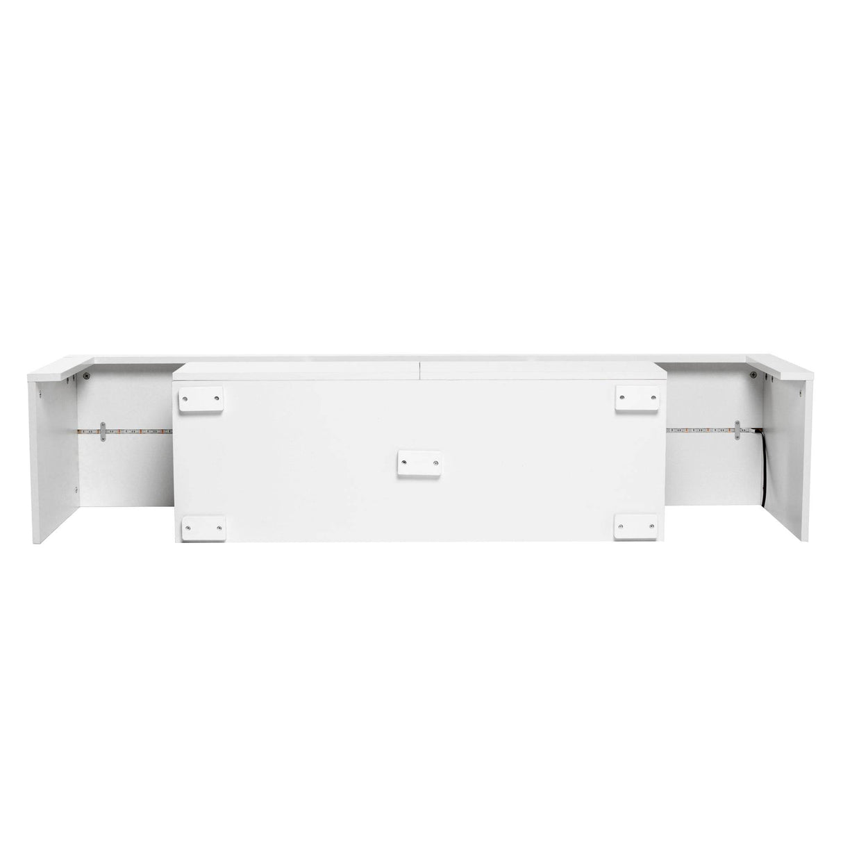 White Particle Board TV Stand With LED Lighting - Sleep Galleria