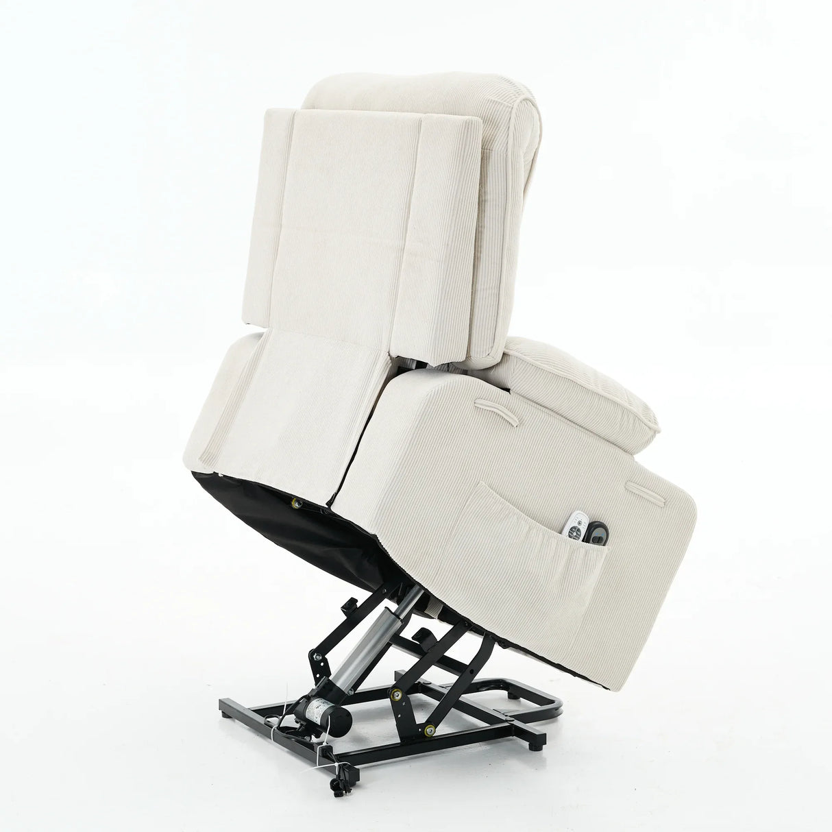 Ivory Remote-Controlled Heated Massage Assistive Recliner - Omega Lifestyles