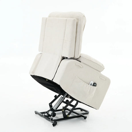 Ivory Remote-Controlled Heated Massage Assistive Recliner - Omega Lifestyles