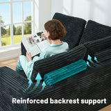 Modular U-Shaped 6-Seater Plush Corduroy Sectional Sofa - Omega Lifestyles