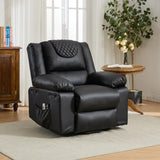 Medium-Firm Remote-Controlled Heating Massage Recliner PU Leather - Omega Lifestyles