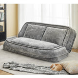 Medium-Soft Adjustable Loveseat Lazy Sofa With Chenille Upholstery - Omega Lifestyles