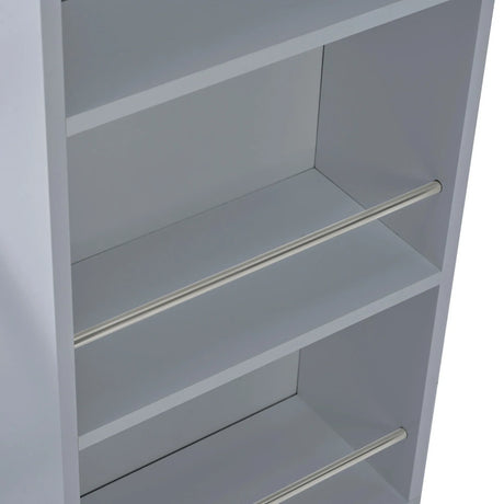 Rolling Kitchen Island With Extended Table Power Outlets LED Lights - Omega Lifestyles