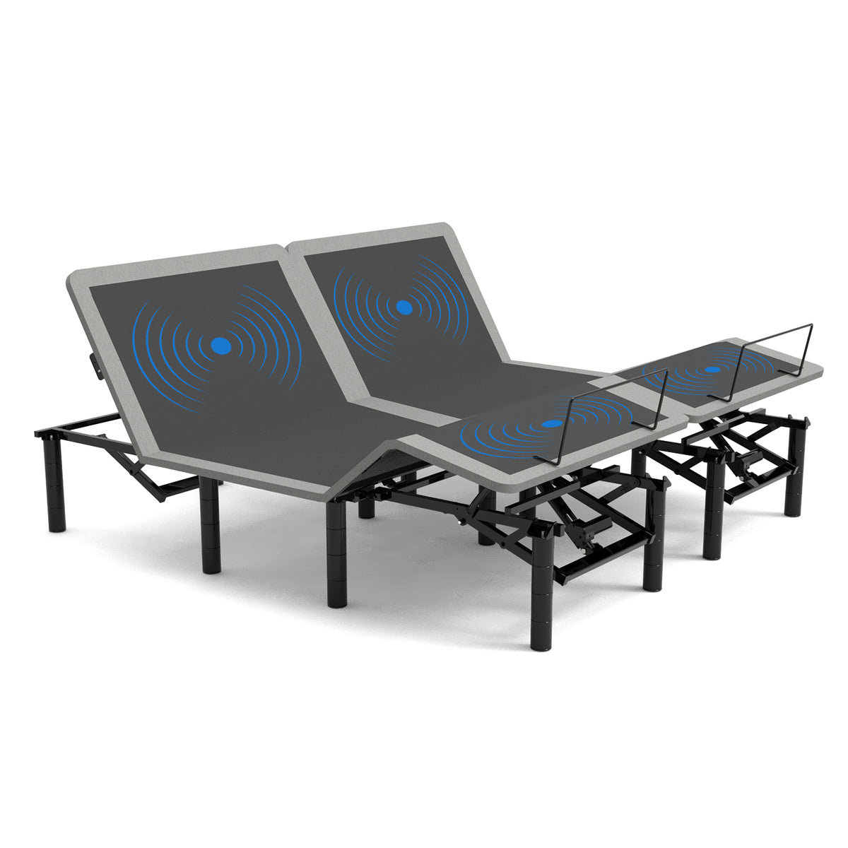 Split King Adjustable Massage Electric Bed Frame With USB Ports