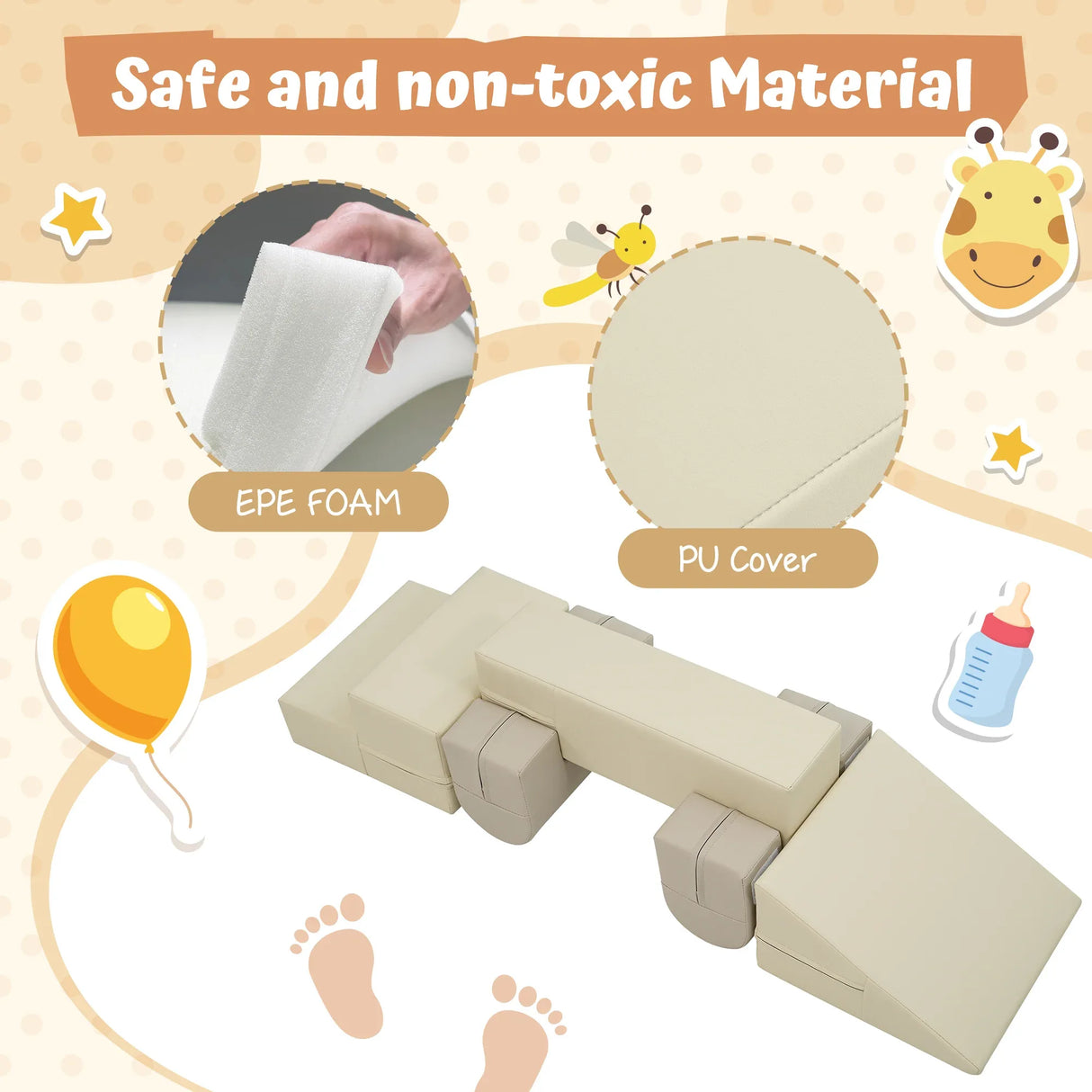 Indoor Foam Climber Play Set Soft Safe Toddlers Toy - Omega Lifestyles