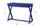 Twilight Blue Synthetic Wood Writing Desk With Drawer - Omega Lifestyles