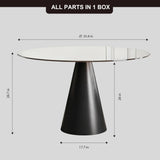 35-Inch Round Tempered Glass Metal Base Dining Table - Omega Lifestyles