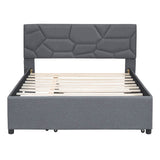 Full Upholstered Platform Bed With Twin Trundle - Omega Lifestyles