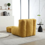 Velvet Memory Foam Bean Bag Chair With Ottoman - Omega Lifestyles