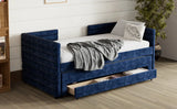 Twin Upholstered Daybed With Trundle And Storage Drawers - Omega Lifestyles