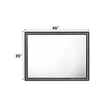 Beveled Edge Black Synthetic Wood Dresser Mirror - Omega Lifestyles