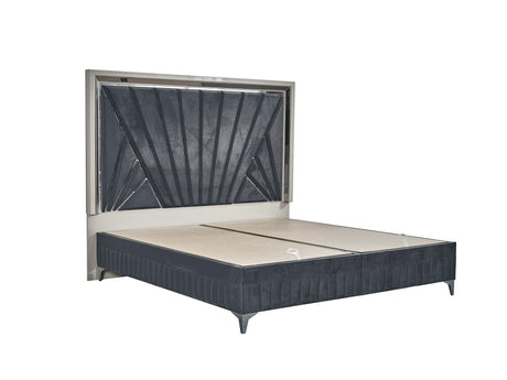 Contemporary Velvet Upholstered King Bed Frame With Storage - Omega Lifestyles
