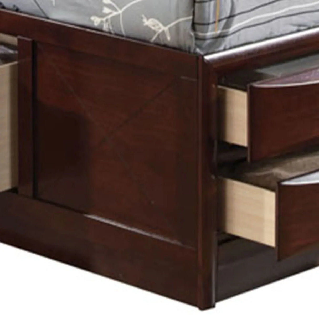 Espresso Finish Storage Bed With Bookcase Headboard - Omega Lifestyles