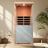 Mini Hemlock Wood Far-Infrared Heating Sauna With Bluetooth - Omega Lifestyles