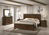King Traditional Solid Wood Panel Bedroom Set with Dresser Mirror Nightstands