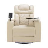 Power PU Leather Recliner Chair With Tray Table USB Port - Omega Lifestyles
