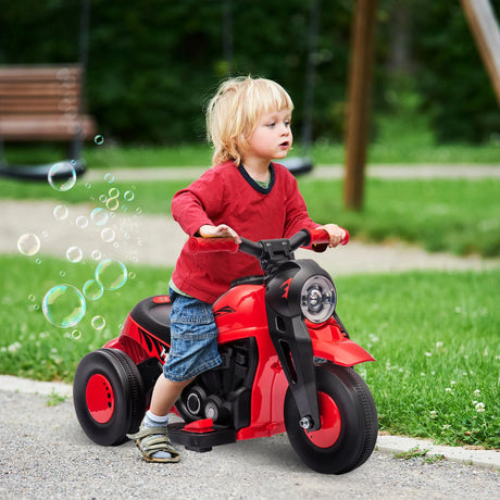 6V Red Toddler Electric Motorcycle With Bubbles Music - Omega Lifestyles