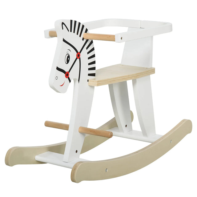 Wooden Toddler Rocking Horse With Safety Rail - Omega Lifestyles