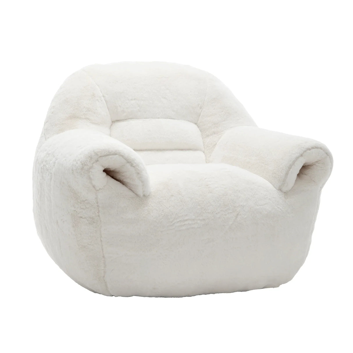 Faux Fur Comfy Bean Bag Chair With Back Support - Omega Lifestyles