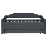 Twin Upholstered Linen-Blend Daybed With Trundle Drawers - Omega Lifestyles