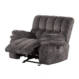 Transitional Dark Gray Glider Recliner With Power Console - Omega Lifestyles