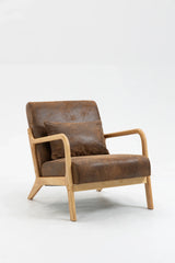 Mid Century Modern Fabric Accent Chair With Waist Cushion - Omega Lifestyles