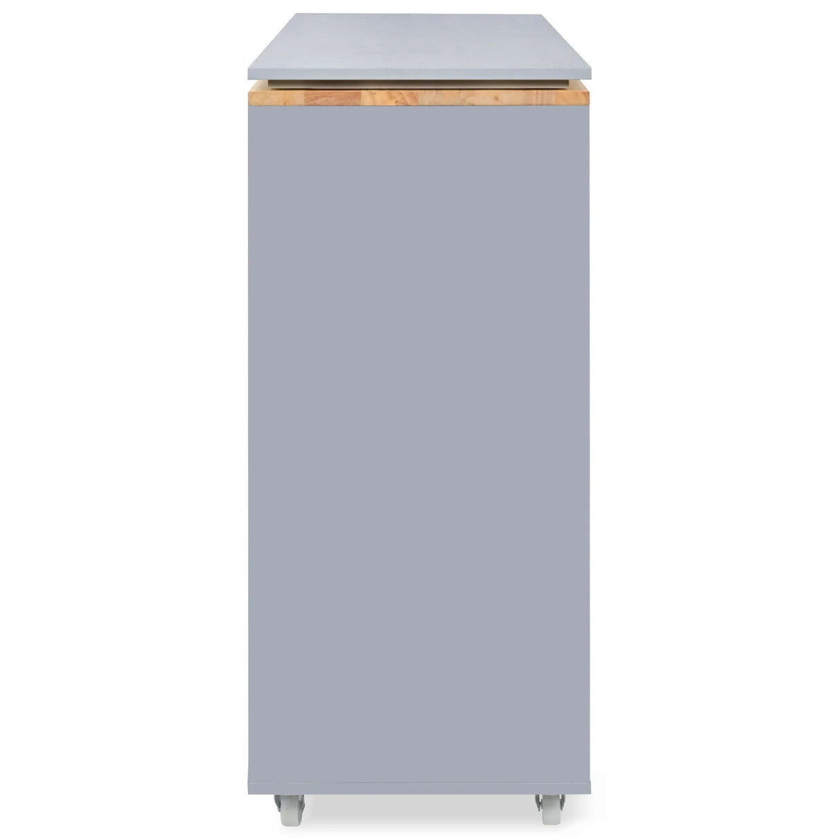 Rolling Kitchen Island With Extended Table Power Outlets LED Lights - Omega Lifestyles