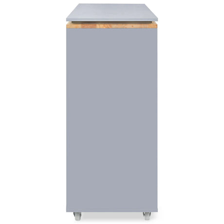 Rolling Kitchen Island With Extended Table Power Outlets LED Lights - Omega Lifestyles