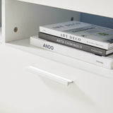 Modern White LED Backlit Particle Board TV Console - Sleep Galleria