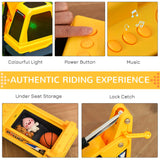 2-In-1 Ride-On Excavator Toy With Storage Light And Music - Omega Lifestyles