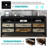 Retro Distressed Solid Wood TV Stand With Drawers - Omega Lifestyles