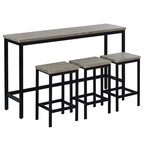 4-Piece Gray Counter Height Dining Table Set With Stools - Omega Lifestyles